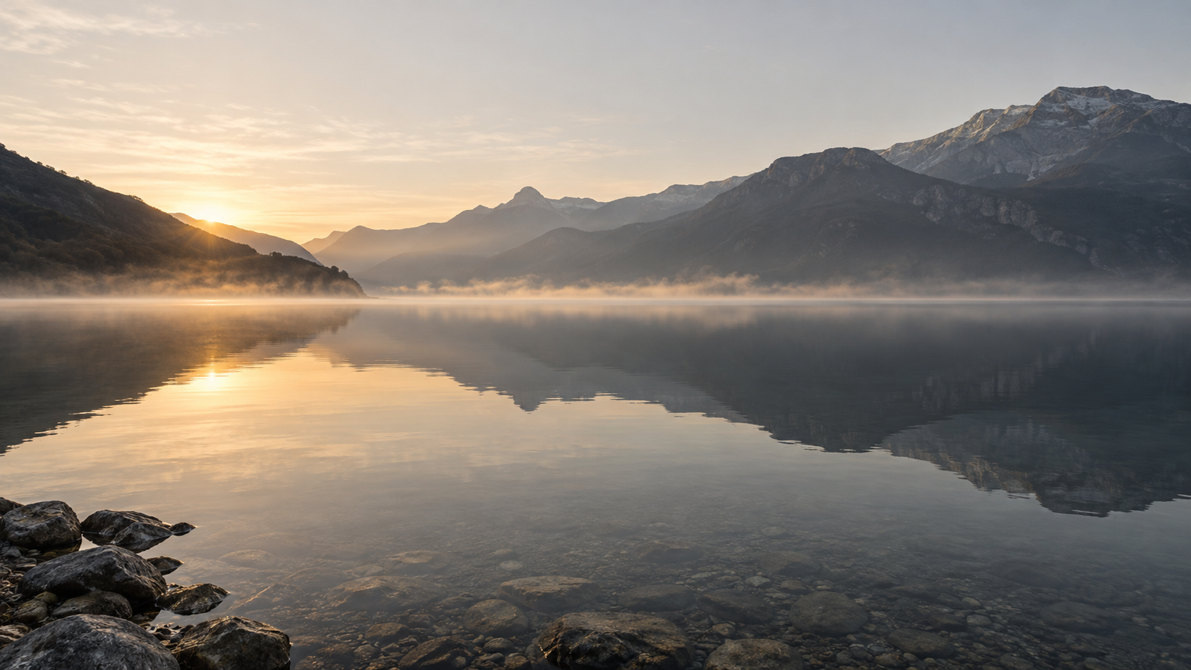 Le lac du Bourget au matin